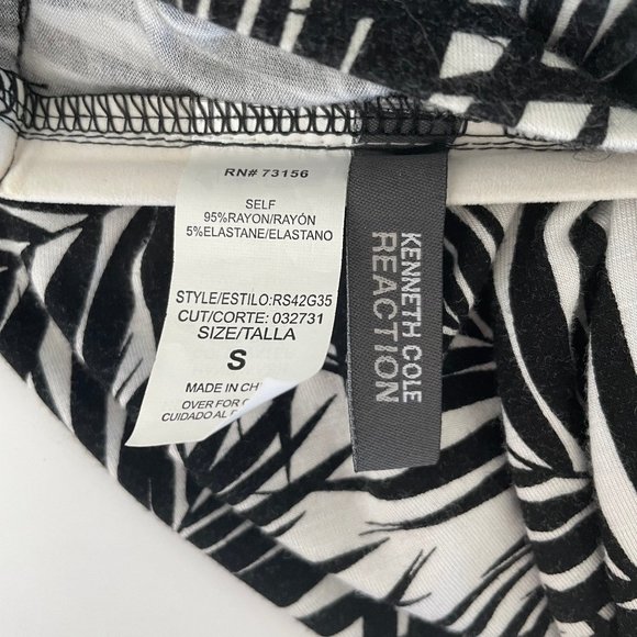 Kenneth Cole Black and White Palm Print Halter Maxi Dress Coverup size Small S - Picture 7 of 8